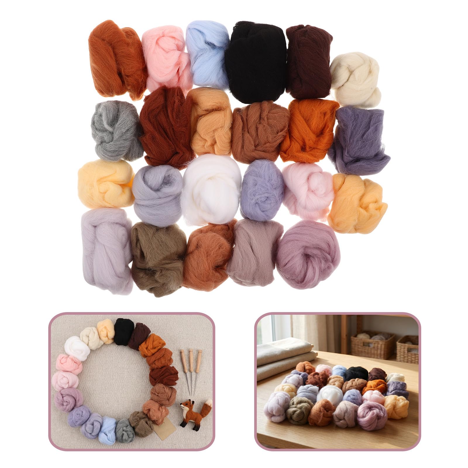 Kit de Fieltro de Lana para Principiantes, 23 Piezas, 10g