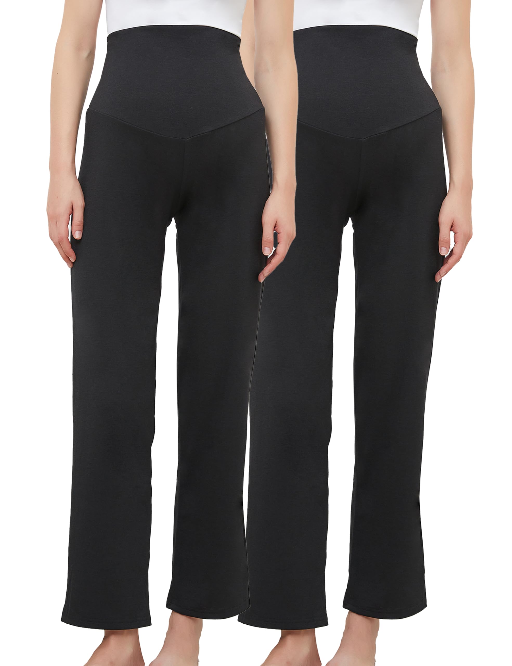 Damen Umstandshose, lässig, locker, weiter/gerades Bein, bequem, Palazzo Lounge-Hose, Schwangerschaft, vielseitige Hose