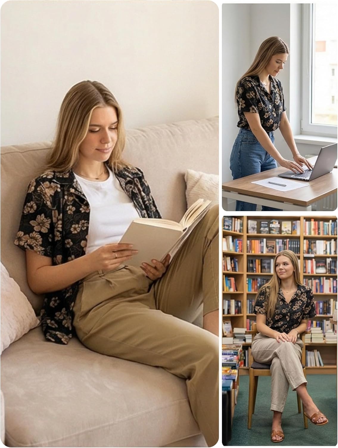 Zeagoo Women Linen Button Down Shirts Short Sleeve Blouse Business Casual Tops Dressy Summer Outfits - Image 6