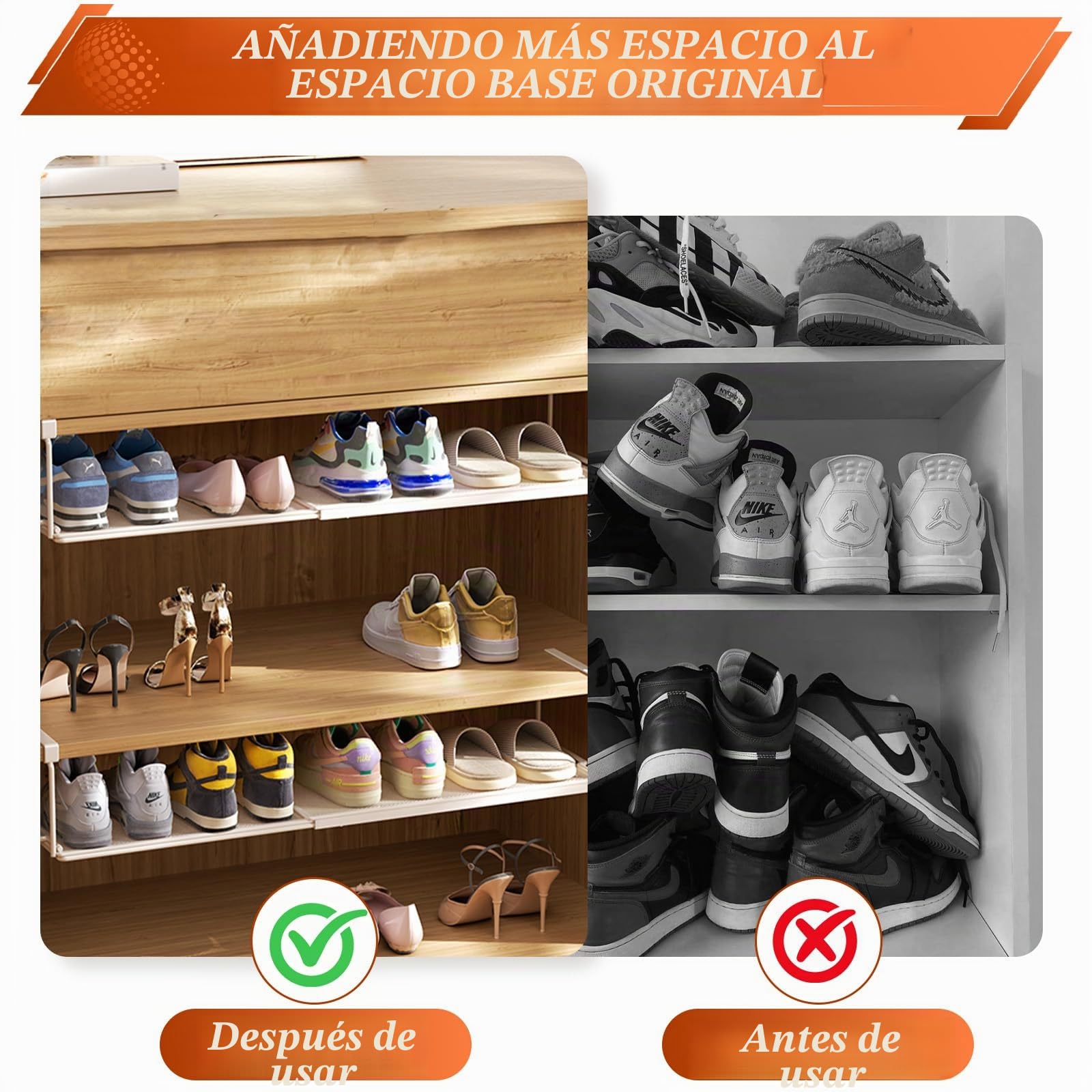 DAJAVE 2 cestas colgantes de metal con ajustable de 38 a 70 cm, cesta colgante extensible debajo de la estantería, estantería ajustable para debajo del armario de metal, organizador en armarios de