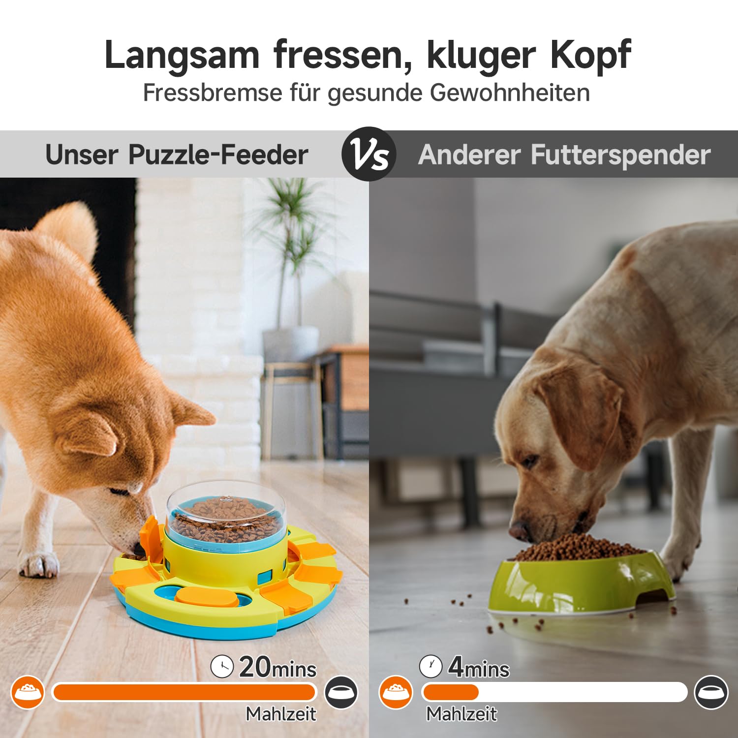 Potaroma Hundespielzeug Intelligenz, Hunde Intelligenzspielzeug 2 Ebenen Puzzle-Spielzeug, langsamer Feeder & Leckerli-Futterspielzeug, geeignet für kleine, mittlere & große Hunde, 10,7 cm Höhe