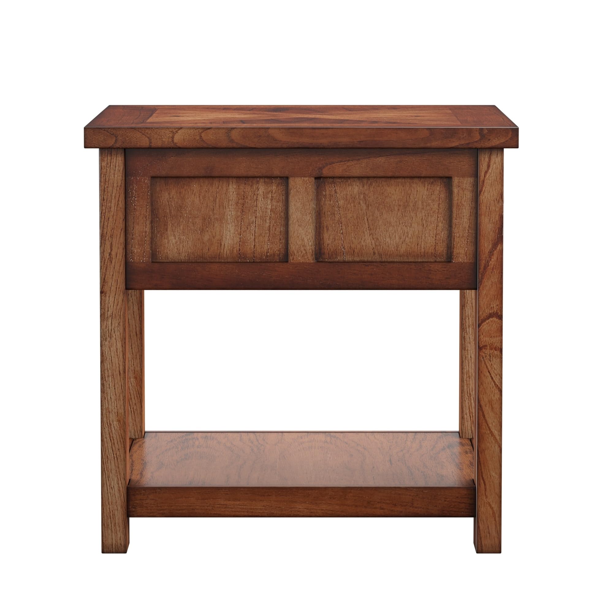 Inspire QSldon 24" Tall End Table with Storage by Classic Brown Cherry Wood Finish