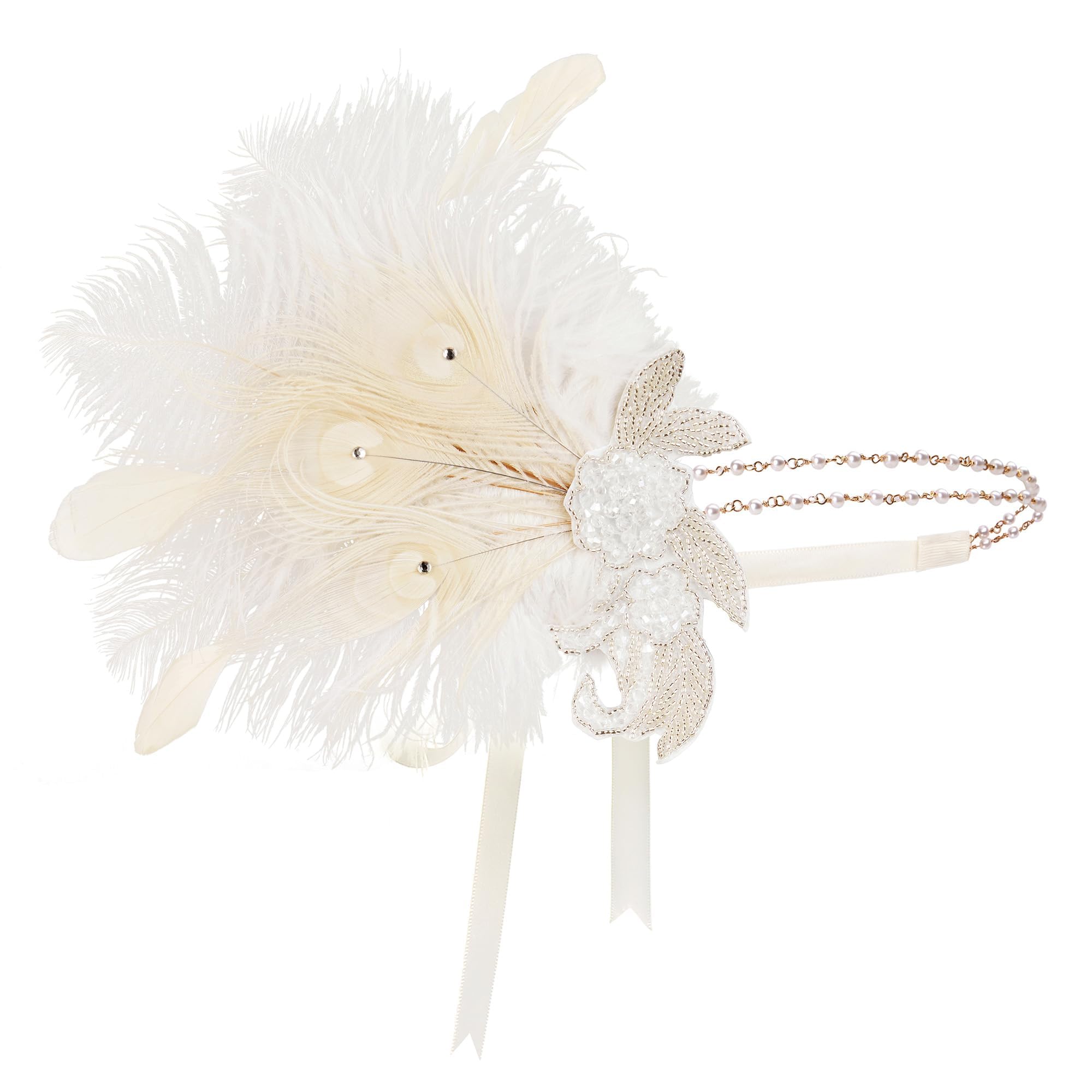 BABEYOND Accessori Anni '20 Donna Set di Accessori 1920s Grande Gatsby Costume Set con Fascia Anni '20, Guanti da Flapper, Porta Sigarette, Collana e Orecchini
