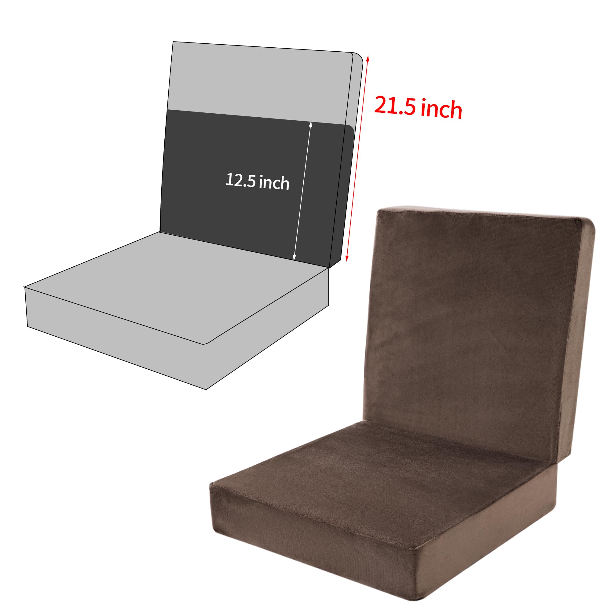 ROYALAY Foam Recliner Chair Seat Cushion with Longer Lumbar Support Pillow for Elderly Rest and Back Support, Extra Large & Non-Slip, Thicker & Supportive Chair Pad, (21.5