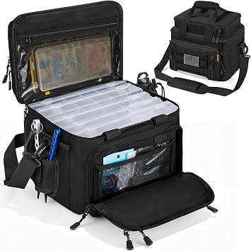 Fishing Tackle Bag - Holds 3400-3600 Size Tackle Boxes Black
