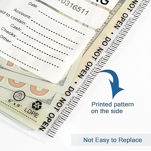 Miniatura 10 de 100 bolsas transparentes de depósito bancario de negocios de 6 x 9 pulgadas, bolsa de seguridad de alto nivel a prueba de manipulaciones de efectivo