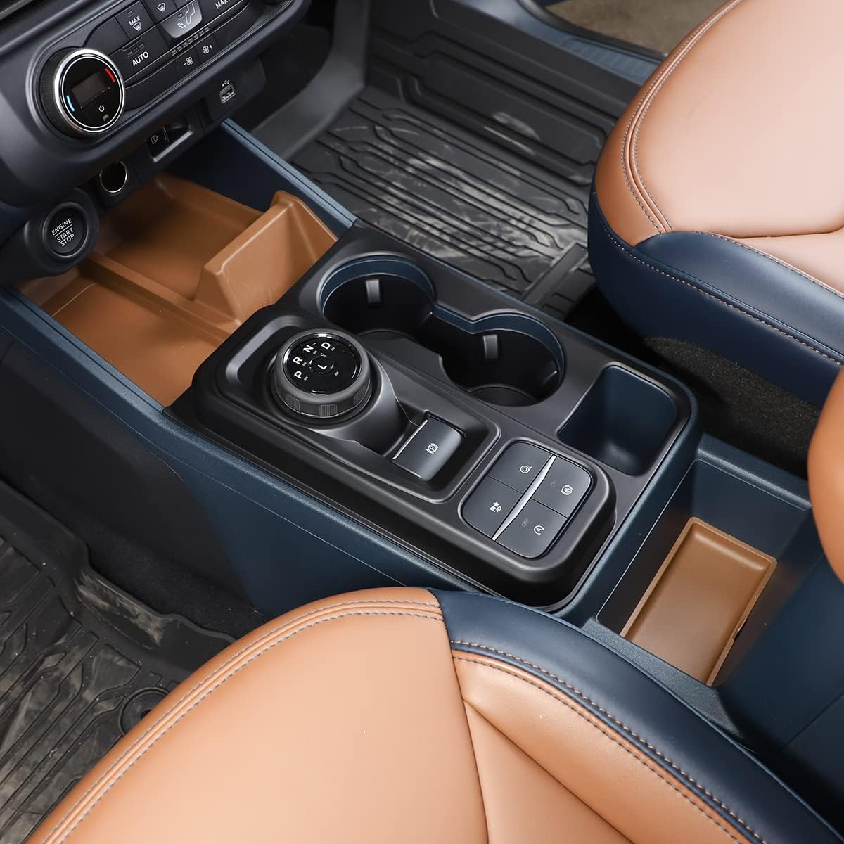 CHEAYAR 3 Styles ABS Chrome Car Center Console Gear Panel Frame Trim Compatible for Ford Maverick 2022 Interior Accessories Maverick Gear Shift Panel Cover Trim (Matte Black Style)