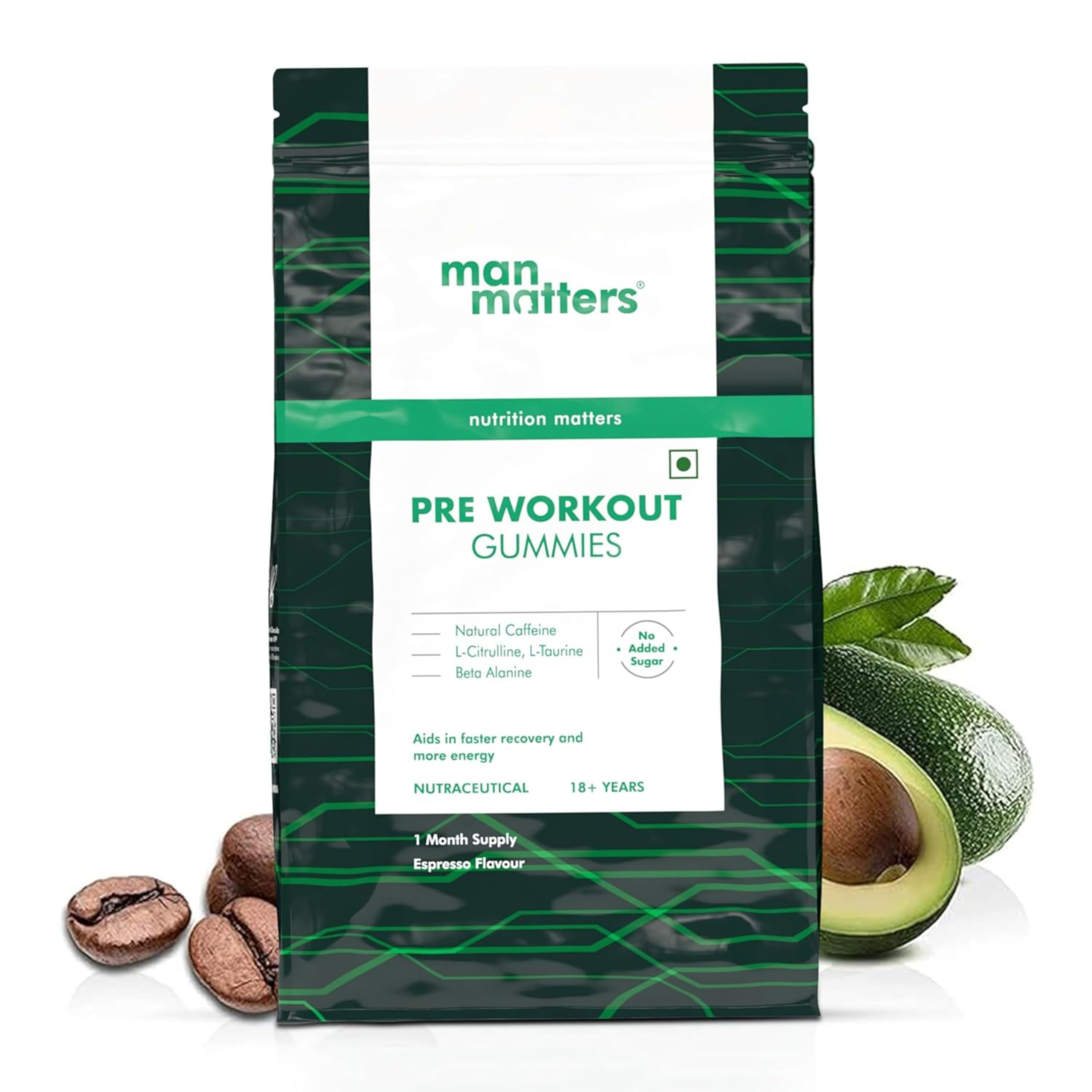 Man Matters Pre-Workout Gummies | Natural Caffeine, Vitamin B12, L-Carnitine & L-Tartrate, Folic Acid | Increases Energy Levels & Boosts Muscle Recovery | 90 Gummies (B0DFCFZDMS) Amazon Price History, Amazon Price Tracker