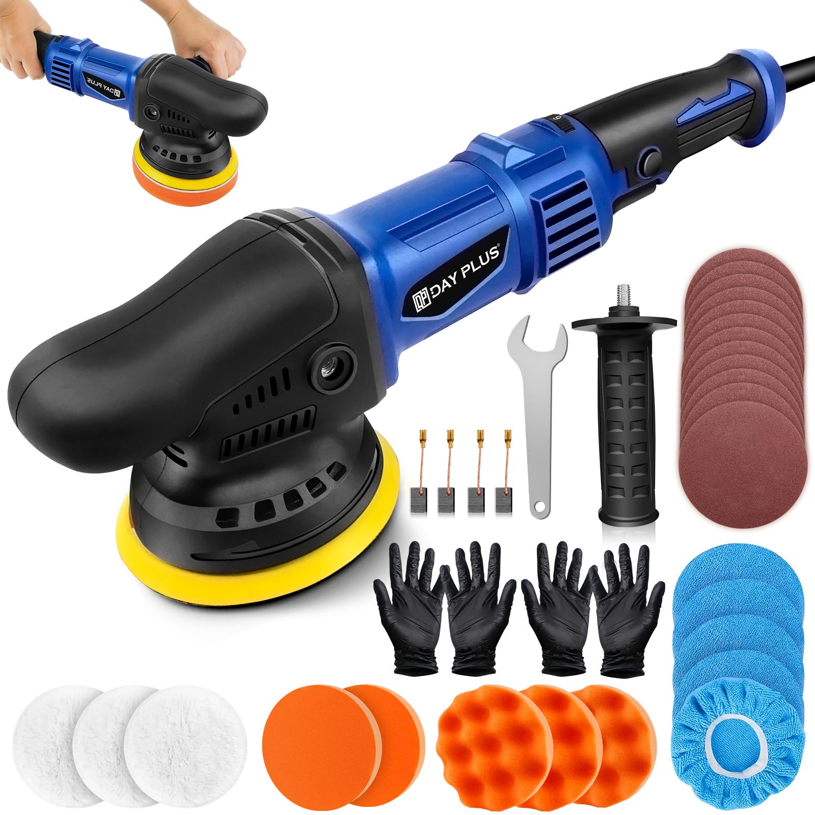 Máquina pulidora de coche excéntrica, set de máquina pulidora de 920W de 32 piezas, set de máquinas de pulido con 6 velocidades variables para la preparación profesional de automóviles/muebles, con