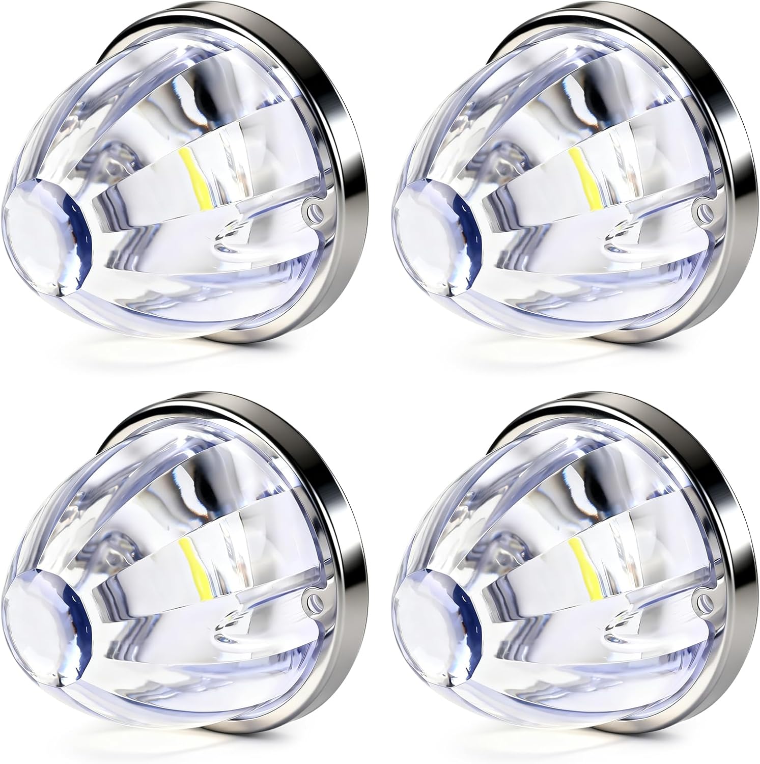 4PCS Watermelon Lights, Strobe & Constant Dual-Function Watermelon Lights for Semi Truck, Waterproof LED Marker with Bezel Replacement for Kenworth Peterbilt Freightliner Trucks