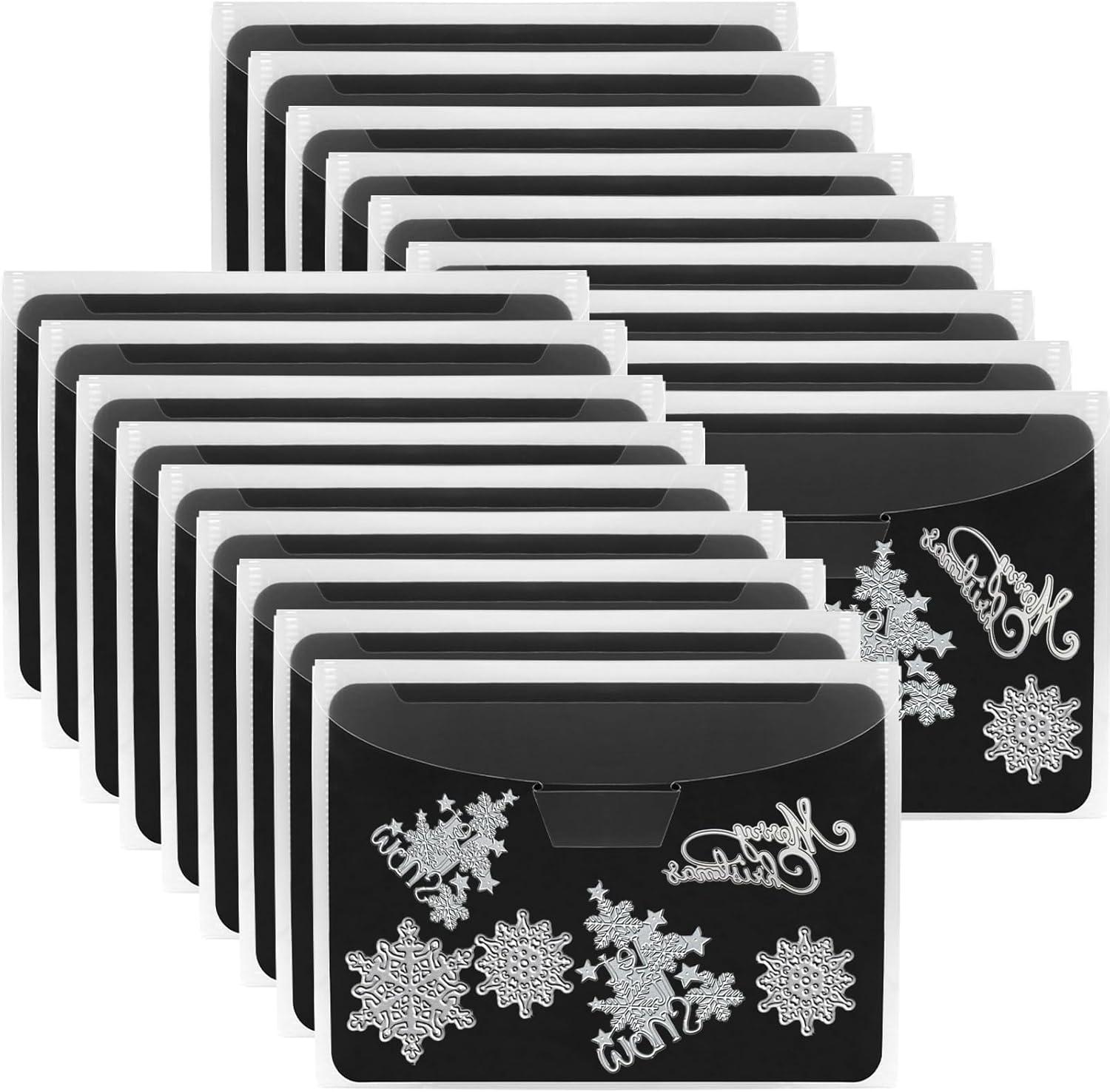 UNIMEIX 48 Pcs Magnetic Sheets for Die Storage Stamp and Die Storage Pockets Die Cut Storage for Card Making (24 Pcs Sheets+ 24 Pcs Bags, 0.8 mm Thickness