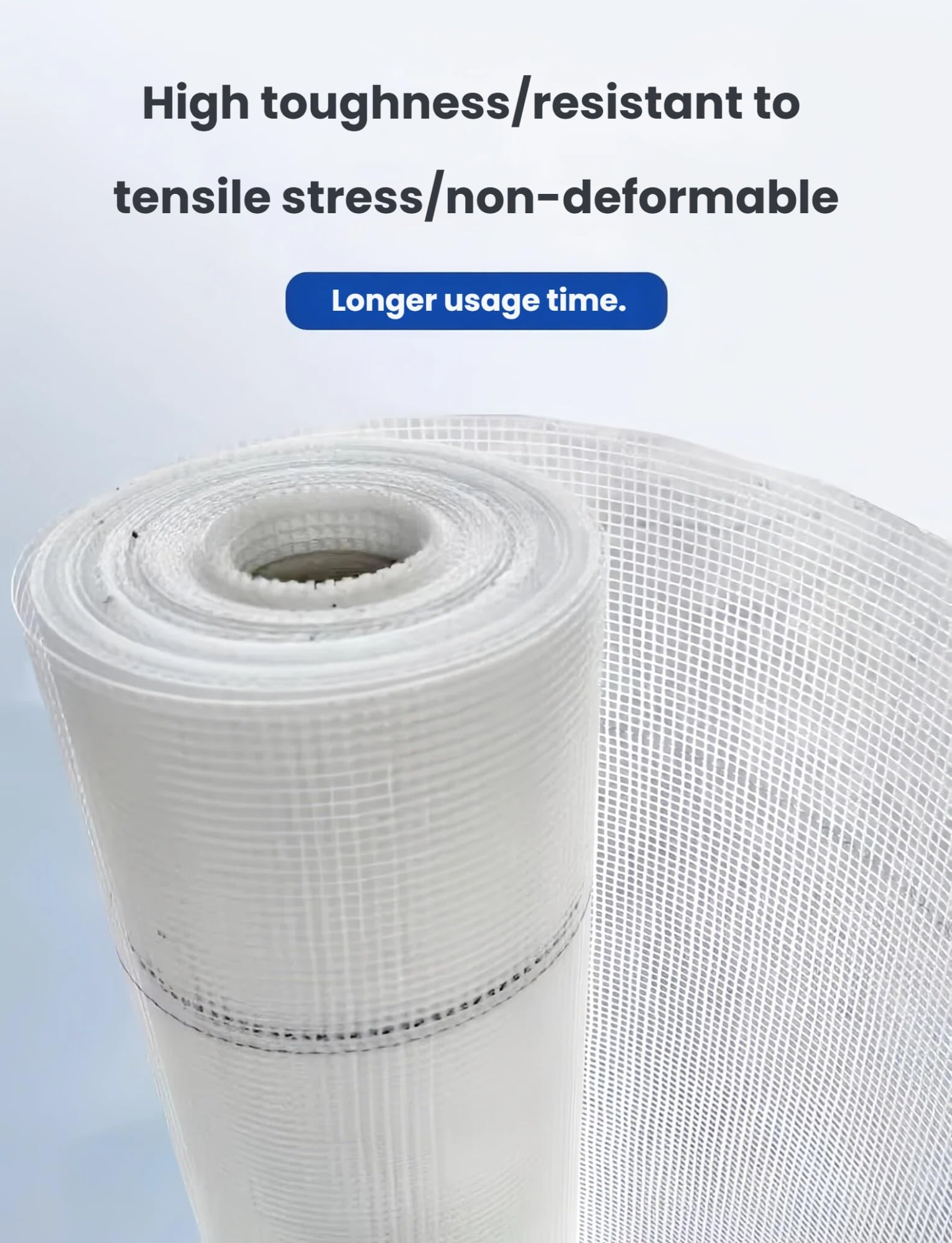 Rete in fibra di vetro rinforzante per intonaco e stuccatura muri, rotolo per rasatura pareti e cartongesso, tessuto a maglie per edilizia ristrutturazione(80 g/m²)
