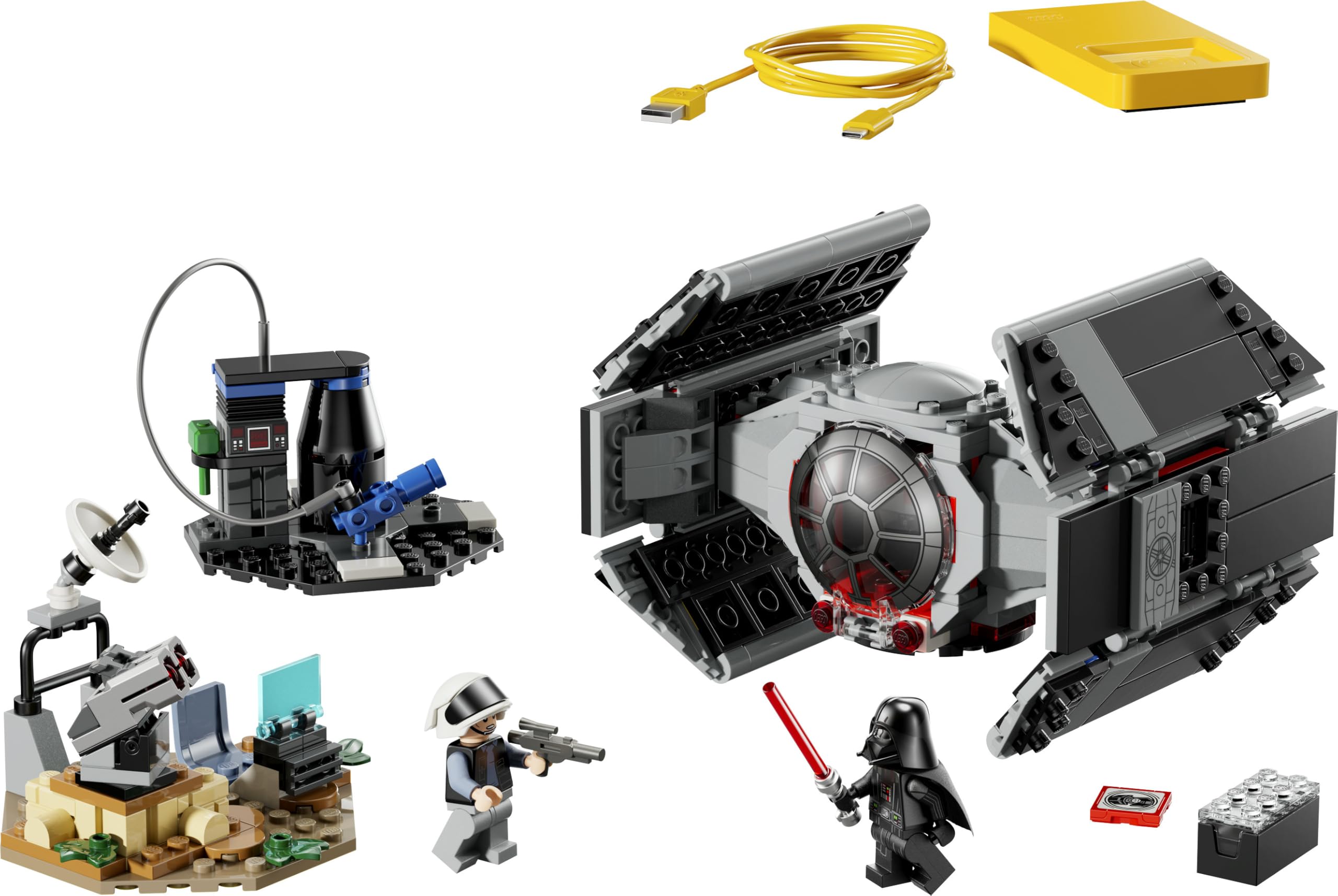 LEGO Star Wars 75421 SMART Play: Darth Vaders TIE Fighter - Interaktives All-in-1 Spielset mit SMART Brick, Tag, Minifigur & Ladegerät - Geschenk für Jungen, Mädchen ab 8 Jahren und Erwachsene Fans