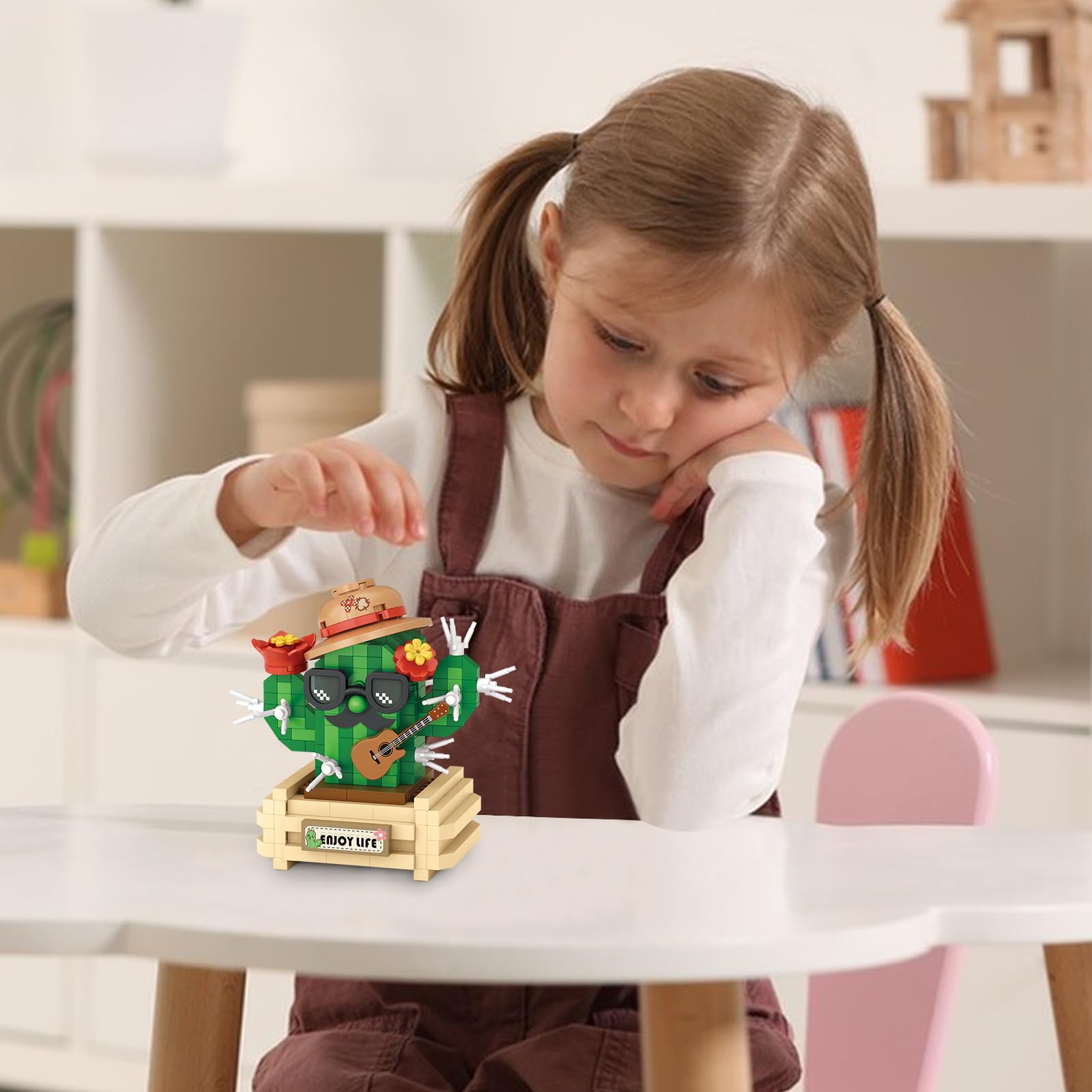 MEIEST Blumen Bonsai Baustein Set - 68 Teile, Sukkulenten-Modell Aus ABS, DIY-Spielzeug & Deko