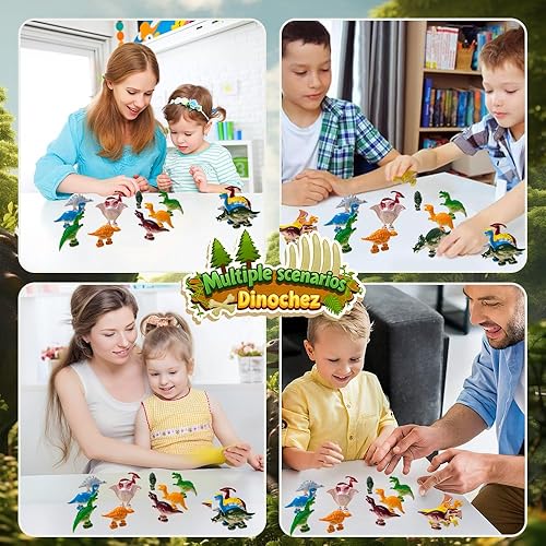 Miniatura 6 de Dinochez - Juego de ajedrez de dinosaurios, juego de 20 piedras de dinosaurio, bolsa de almacenamiento portátil, tablero de ajedrez, juguetes de