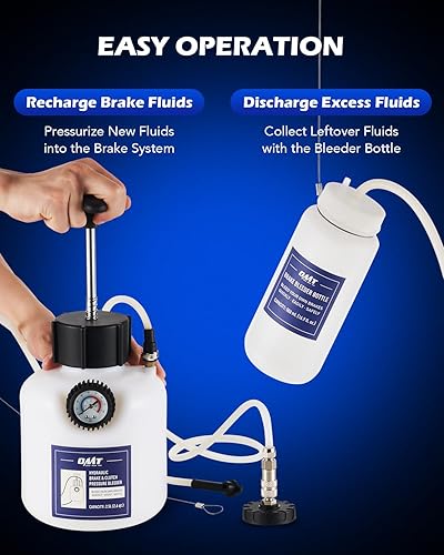 Miniatura 5 de Orion Motor Tech Purgador de presión, purgador de presión de freno de 2.5 L con adaptador de 1.996 in, purgador de freno manual de 2.6 cuartos con