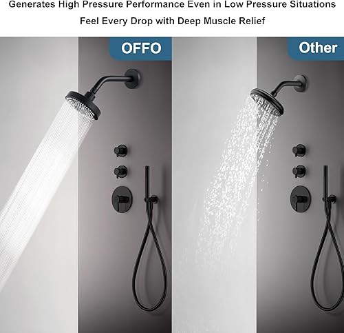 Miniatura 5 de OFFO Cabezal de ducha, cabezal de ducha de alta presión con 6 modos, cabezales de ducha fijos para un fuerte flujo de agua y una experiencia de