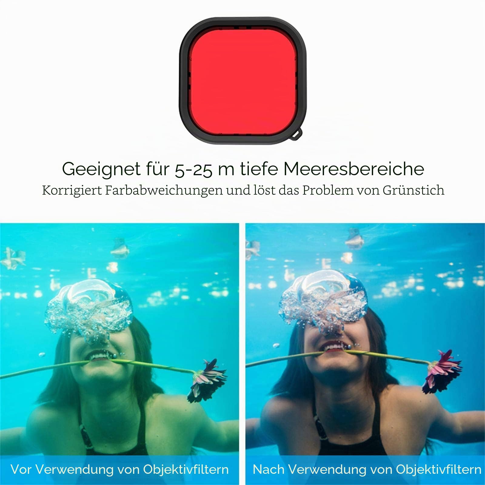 TELESIN Wasserdichtes Gehäuse für GoPro Hero 9, schwarz, 50 m Unterwasser-Unterwasser-Schutzhülle, transparente Schutzhülle mit Schnellverschluss-Halterung für GoPro HERO9 Action-Kamera, Schwarz