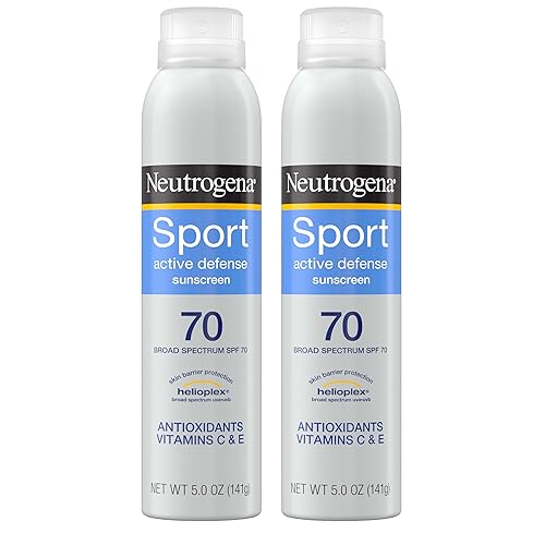 Neutrogena Sport Active Defense SPF 70 - Protector solar en aerosol, resistente al sudor y al agua, con protección de amplio espectro para