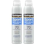 Sport Active Defense SPF 70 Sunscreen Spray, Sweat & Water Resistant Spray Sunscreen with Broad Spectrum Protection for Sunburn Prevention, Oxybenzone-Free, Twin Pack, 2 x 5 oz
