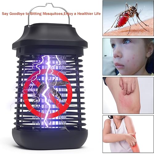 Miniatura 8 de Zapper de insectos 2 en 1 para exteriores e interiores mata mosquitos impermeable de alta potencia lámpara electrónica de mosquitos de 4200 V para
