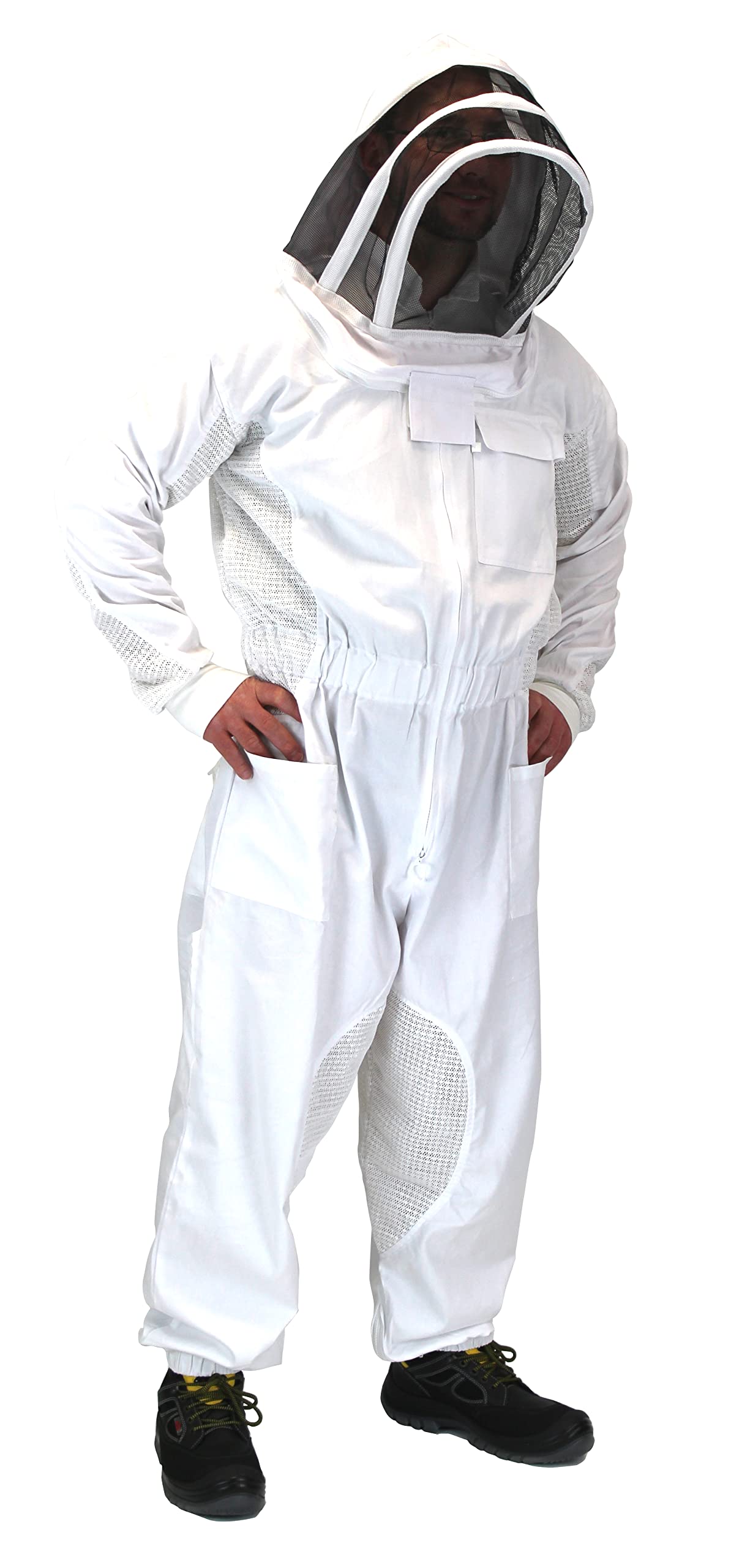 Premium Imkeranzug - Imkeroverall mit Ventilationseinsätzen für maximale Durchlüftung, englischer Hut / Astronautenhaube. Geprüft und zertifiziert. Viele weitere Komfortdetails
