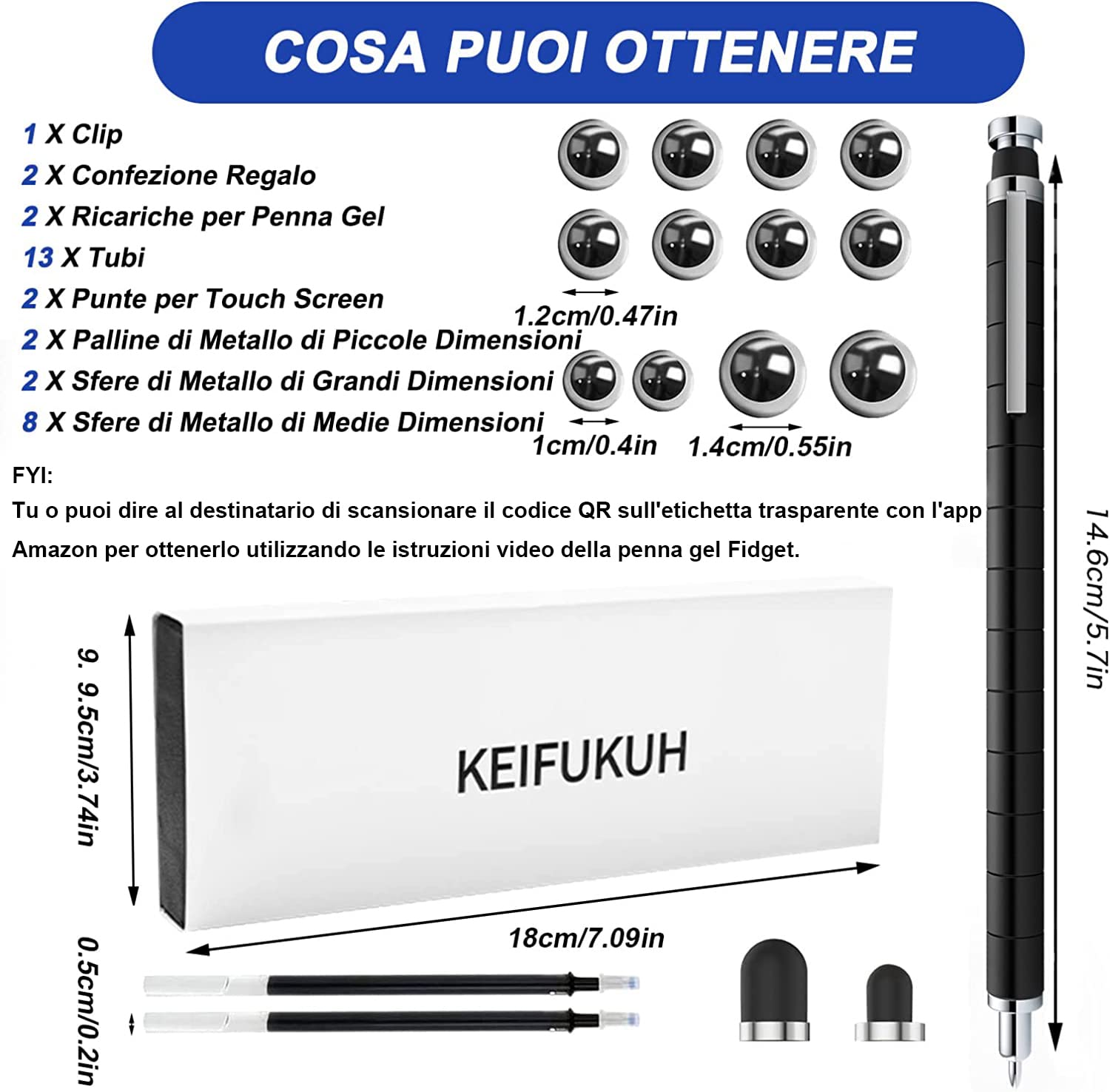 Divertente Penna Antistress Regalo Uomo - Uniche Idee Regali Creativo Compleanno per Lui, Novità Regali Uomo Natale Pasqua Anniversario San Valentino, Gadgets per Scrivere e Alleviare lo Stress