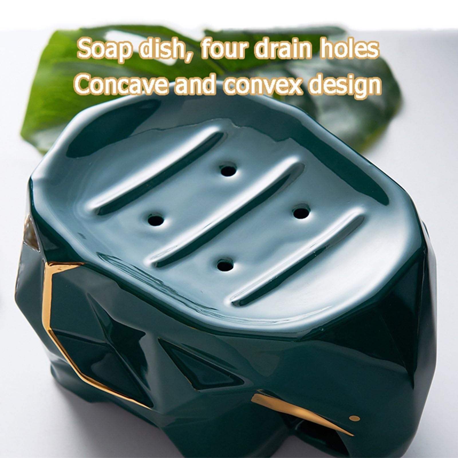 Set di accessori per il bagno Set di dispenser sapone, divertenti accessori da bagno in ceramica con piattino e bicchiere for spazzolino denti Arredamento per gli affittuari(Pink)