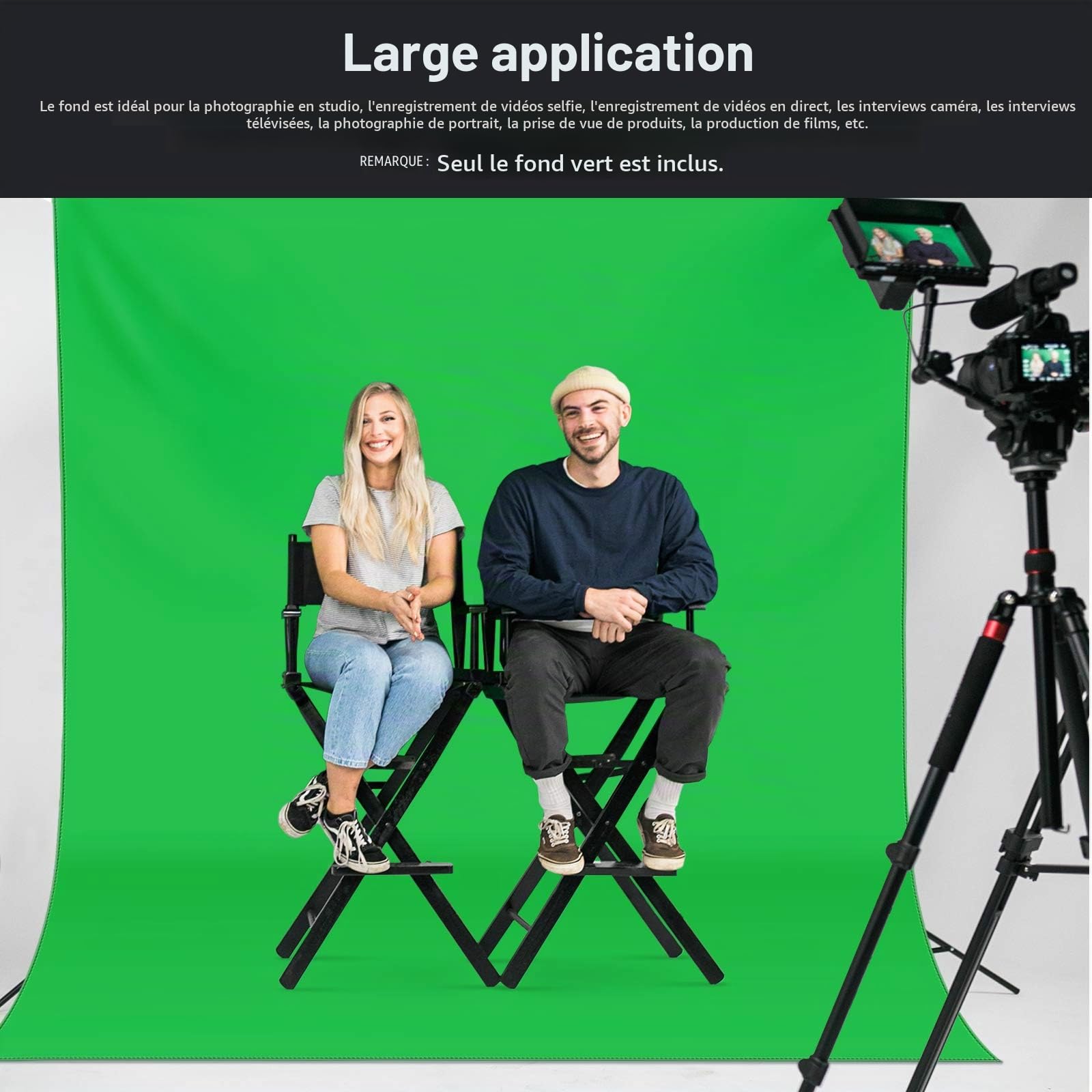 Neewer 10x20 ft / 3x6m Photo Studio 100% Mousseline Pure Pliant Toile de Fond pour Photographie, Vidéo et Télévision (Verte)