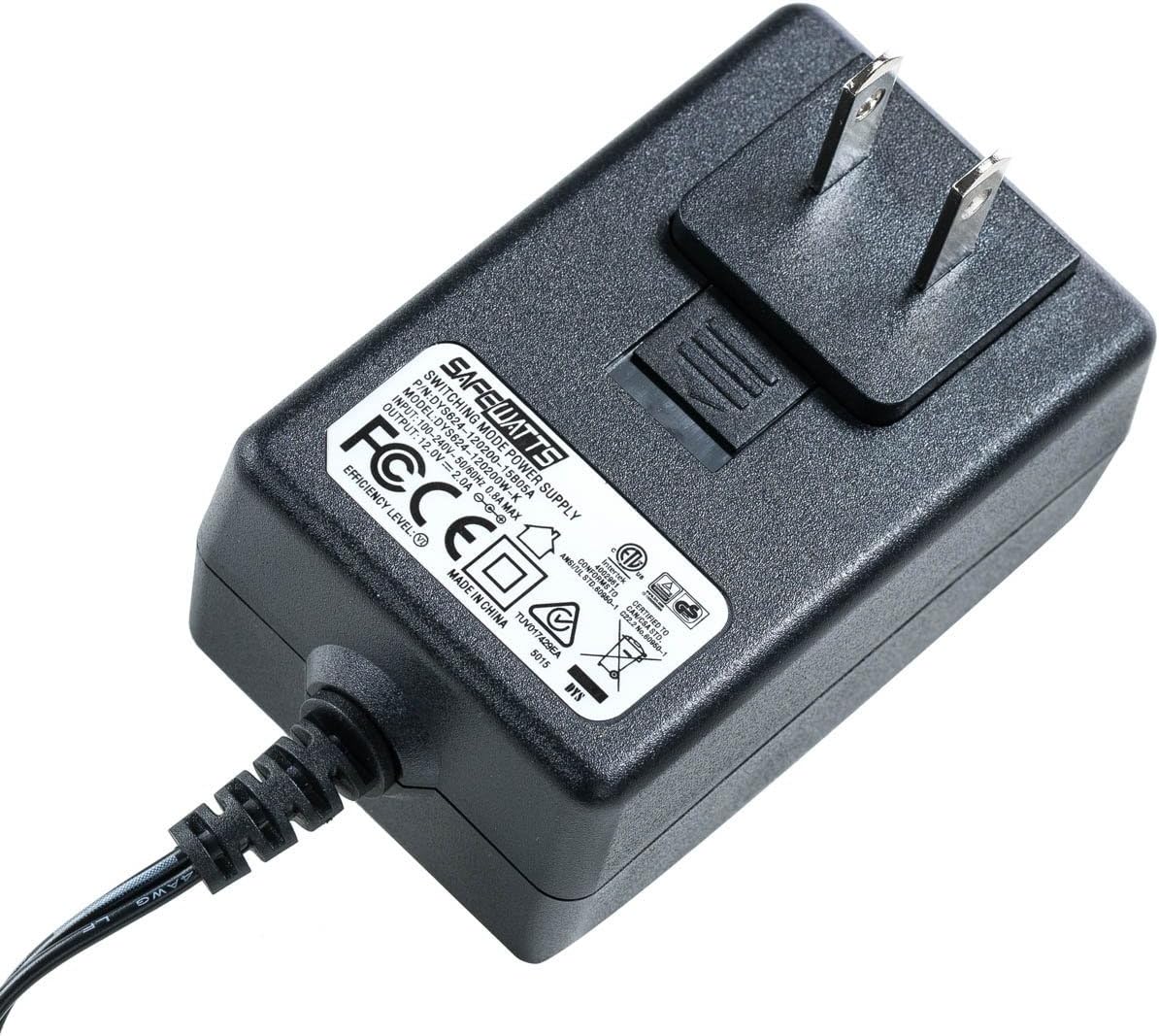 12V 2A 2000mAH Power Adapter Charger by SAFEWATTS for Security Camera, Routers, Speakers, LCD CCTV Cameras LED Strip Lights and More. Connector 5.5x2.5mm
