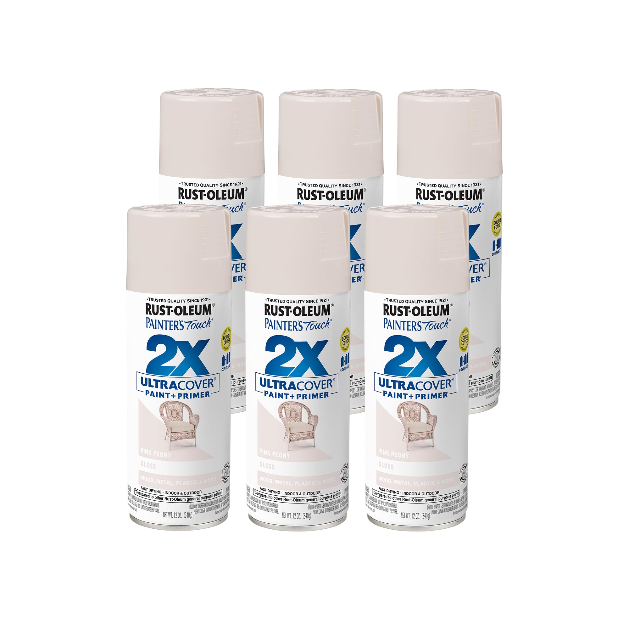 Rust-Oleum Painter's Touch 2X Ultra Cover Spray Paint, Gloss Pink Peony
