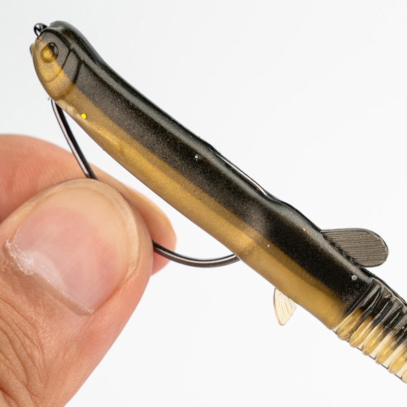 Set 10 Esche Morbide Da Pesca Stile Loach – 8 Cm / 2g – Bicolore – Per Acqua Dolce: Spigola, Trota, Panfish