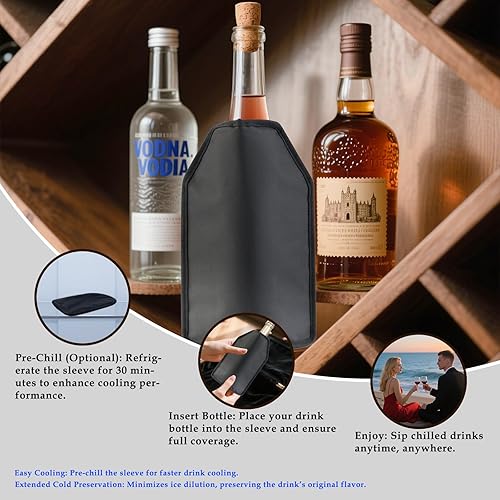 Miniatura 7 de Funda enfriadora de gel para botella de vino, enfriador de congelador, de larga duración, mantiene el vino fresco y frío, para botellas de vino