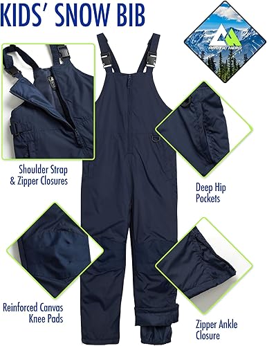 Miniatura 2 de Babero de nieve para niños Unisex para niños y niñas con aislamiento impermeable pantalones de nieve para esquísnowboard (2T-18)