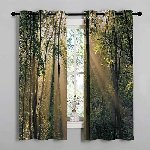 YANFENQI Cortinas Farm House Decor Grommet Short Cortinas para Closet Sin Puerta Boho Drapes 85Inch Width by 85Inch Length,2 Panels