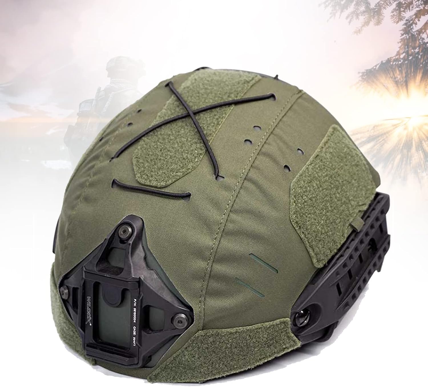 Tactical Helmet Cover For Af Helmet, With Elastic Fixed Straps,1000d Nylon Waterproof Material, For Airframe Airsoft Helmets Only. (Green)