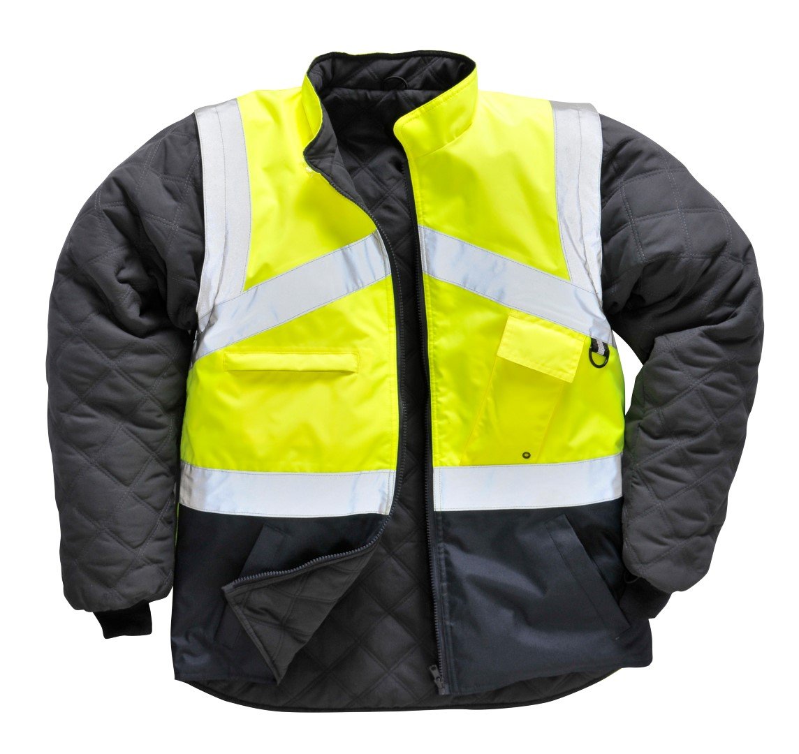 Portwest Chaleco Bicolor De Alta Visibilidad - Reversible, Tamaño: XXL, Color: Amarillo/Marino, S769YNRXXL