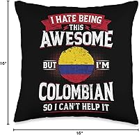 Vista 4 de 99 Gifts Colombian Fan T-Shirts & Jersey Colombia Being Awesome Colombians - Almohada para hombre y mujer, 16 x 16 pulgadas, multicolor