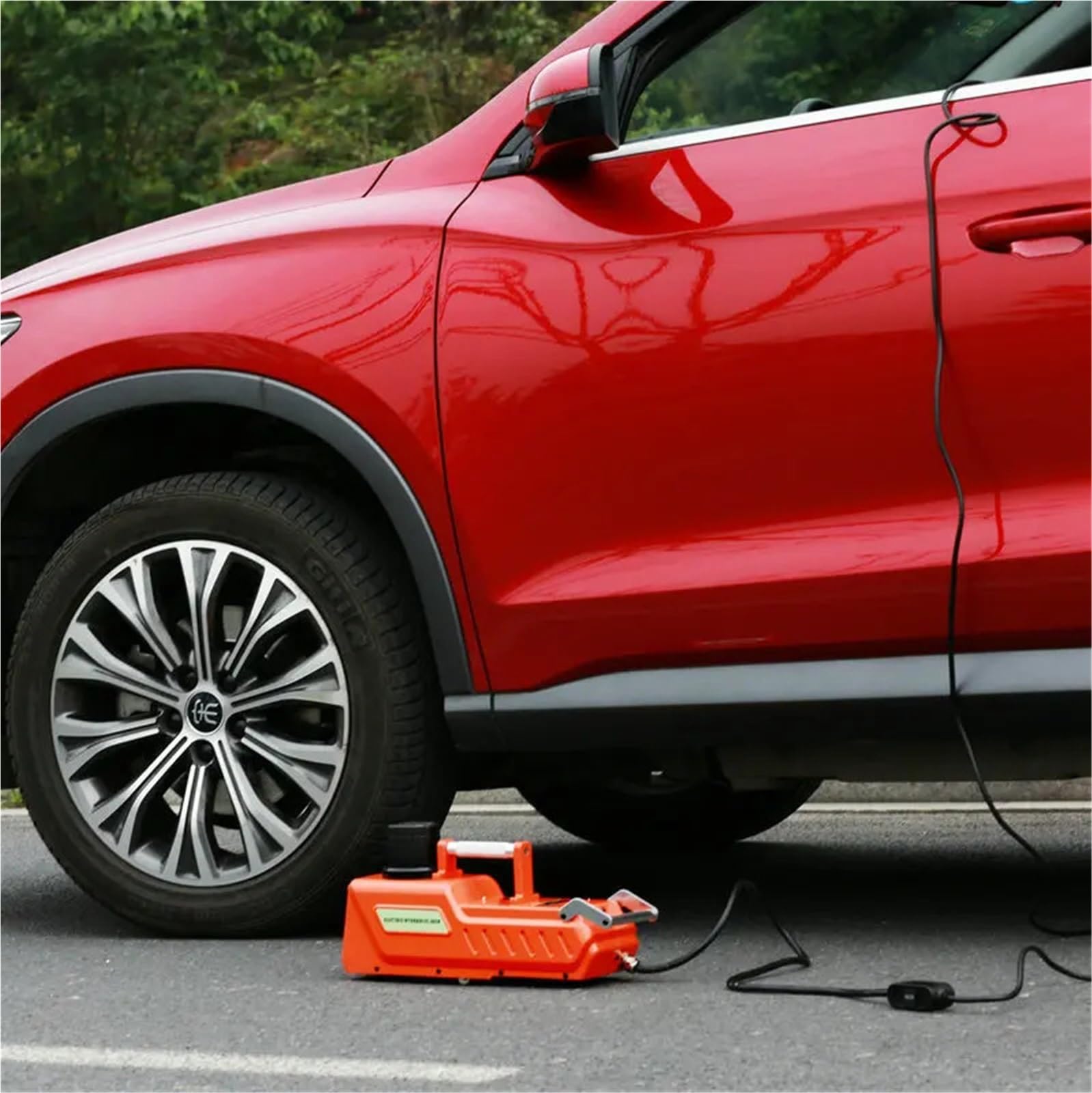 Siłownik Hydrauliczny 15T Podnośnik przyczepy Elektryczny podnośnik samochodowy hydrauliczny SUV Van Garaż Sprzęt awaryjny Narzędzia naprawcze(Oranje)