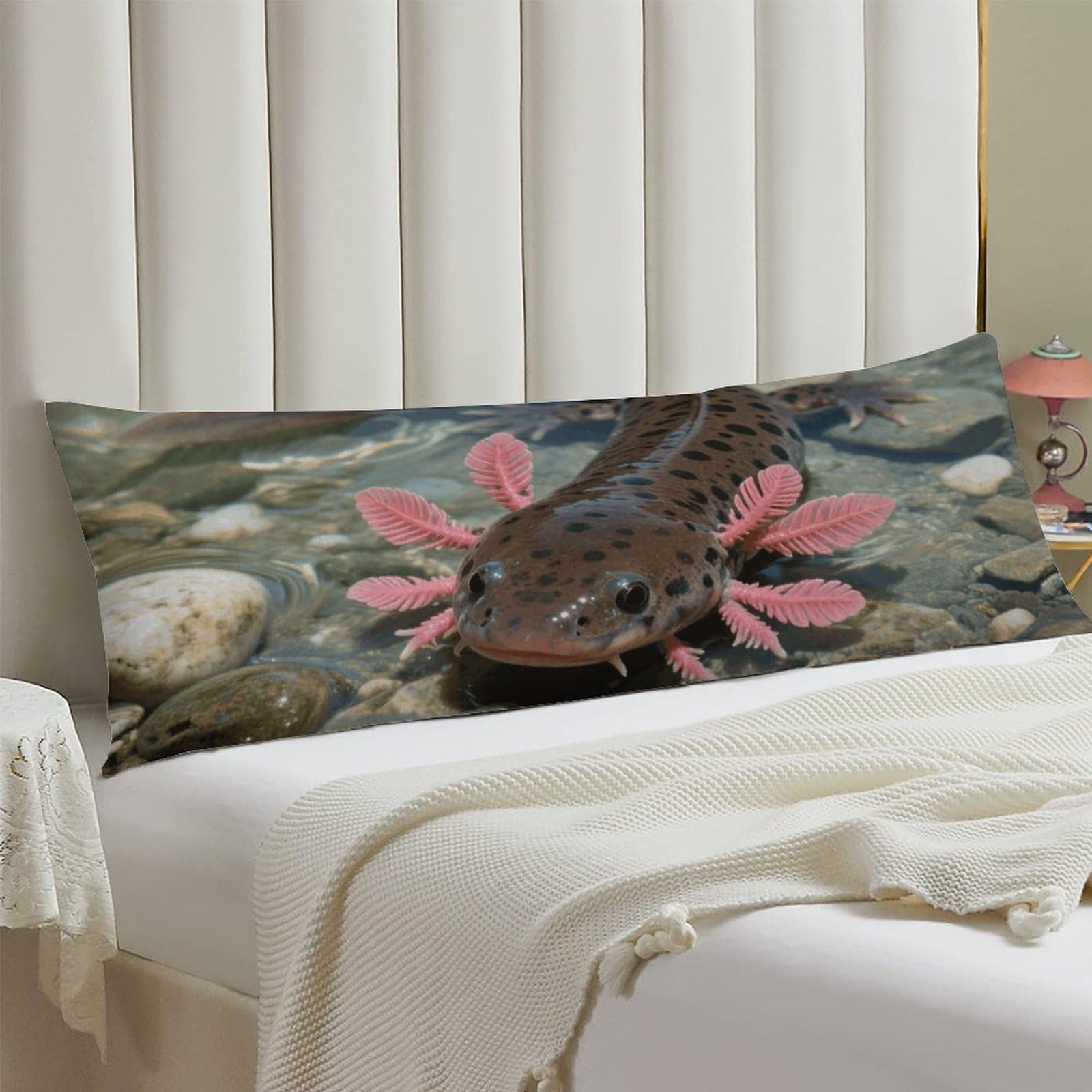 Body Pillow Cover 20x54 Long Pillow Case with Invisible Zipper Breathable Microfiber Axolotl Pillowcase Soft Cozy Protector for Bedroom Couch Sofa Bed Home Decor All Seasons