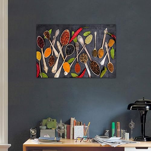 Vista 376 de Arte de decoración de pared para comedor, cocina, cocina, comedor, especias, verduras, cocina, comedor, decoración de pared, pintura artística
