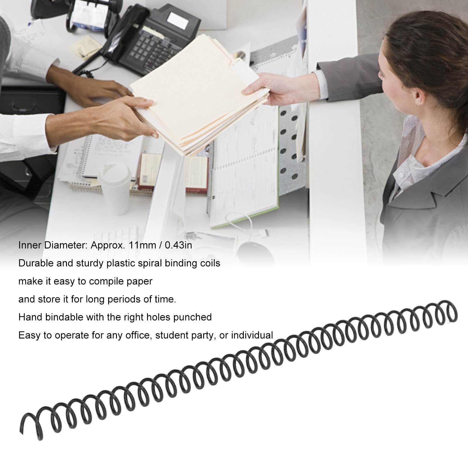 Respicefinem 20 stcs spiraalvormige binding spoelen 30 blad ABS plastic spiraalbinding stekels voor briefpapier werk ideaal voor kantoorstudenten en personen duurzaam sterk (Nero