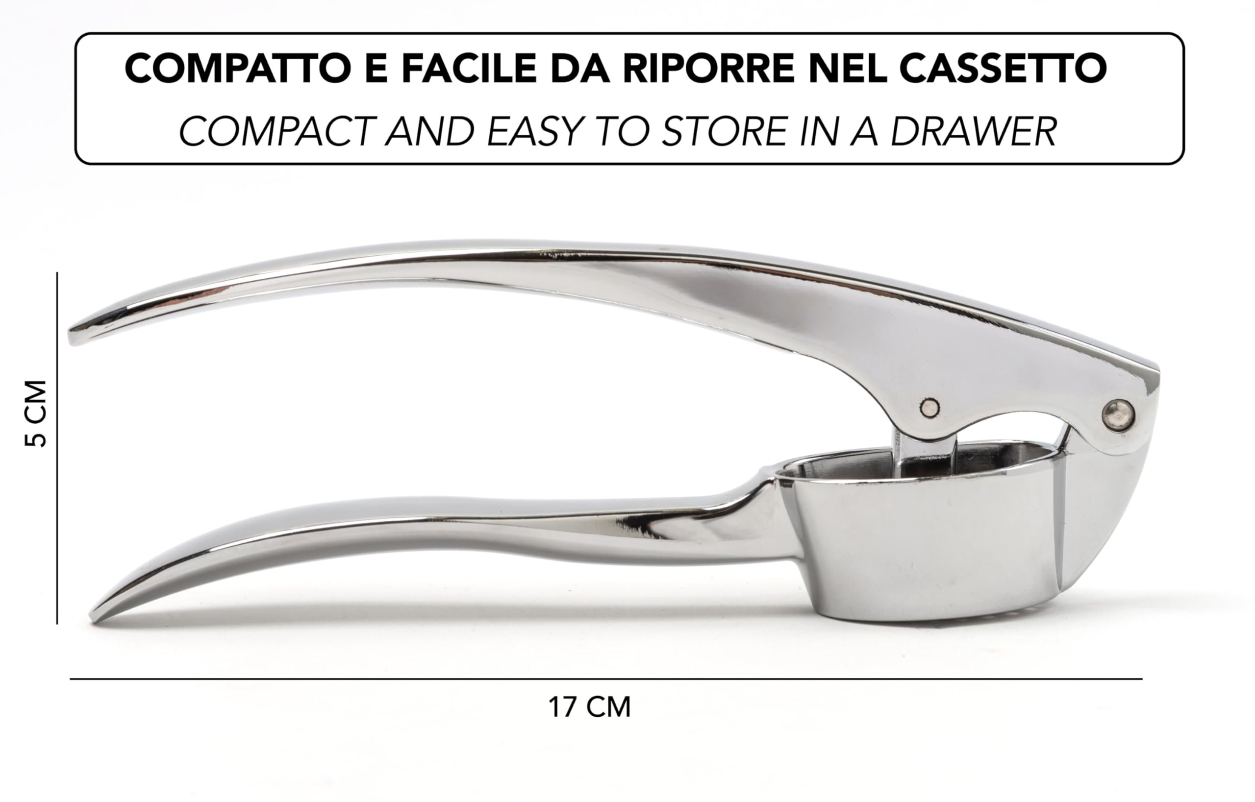 IPEA Presse-ail en Acier Inoxydable pour Ail, Gingembre, Piment - Super Solide - Design Élégant - Presse Ail Professionnel de Cuisine pour Presser Noix et Aliments - Simple Nettoyer
