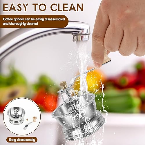 Miniatura 6 de Molinillo de café con mango de manivela, accesorio de tapa manual para tarros Mason de boca ancha, molinillo de granos de café a mano, molinillo de