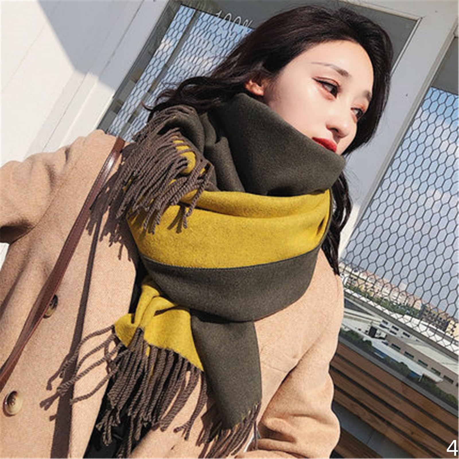Foulard Donna Sciarpa Lunga E Calda, Versatile, A Doppia Faccia, Da Donna, Per Studenti Uomini Adatti All'autunno All'inverno