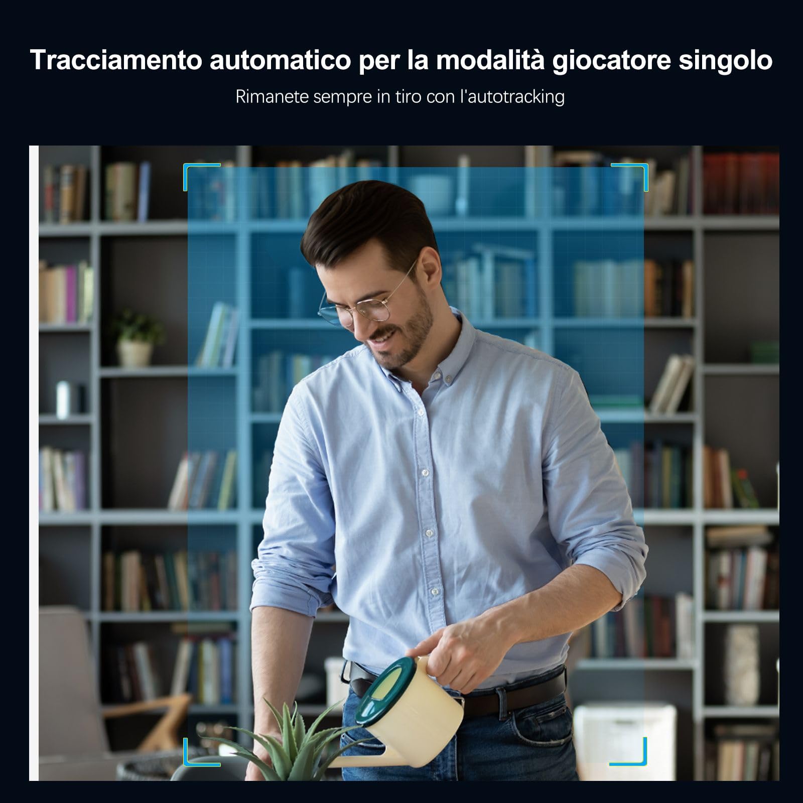 Angetube Webcam 2K@60FPS con tracciamento AI, videocamera per PC con microfoni stereo, telecomando, zoom digitale 8X, copertura magnetica per la fotocamera, autofocus TOF, USB3.0 per streaming