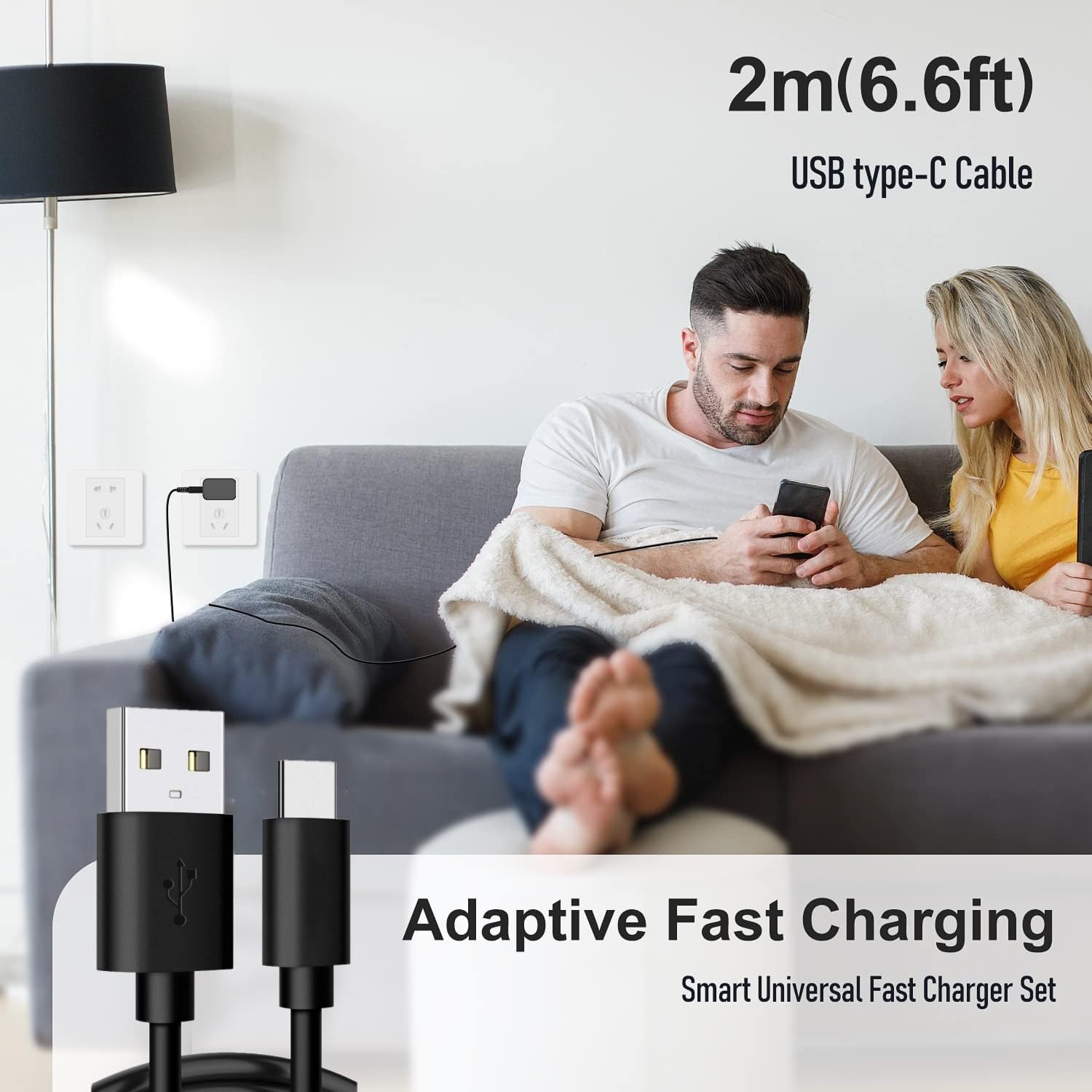 Cable USB C de carga rápida tipo C de 6 pies para Samsung Phone S10/S10e/S10+/S9/S9+/S8/S8+/S23/S22/S21 Ultra/S20/Note 20/Note 10/Note 9/S25/s25+/S24/S24+/S24+/S24 Ultra