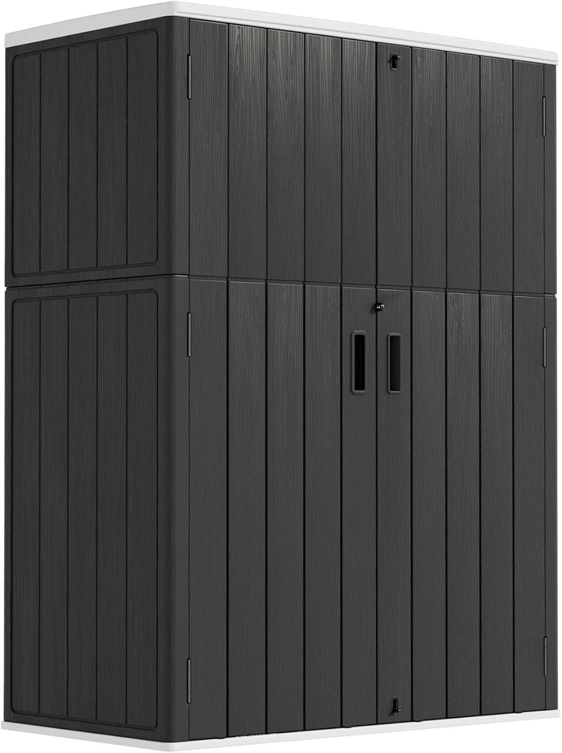 Outdoor Storage Shed Waterproof,Resin Storage Sheds Outdoor with Floor,Outdoor Storage for Garage Storage, Pool Storage, Bike, Garden (57Cu.ft)