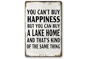 Lake Decor Signs for Home, Fishing Cabin Metal Wall Art