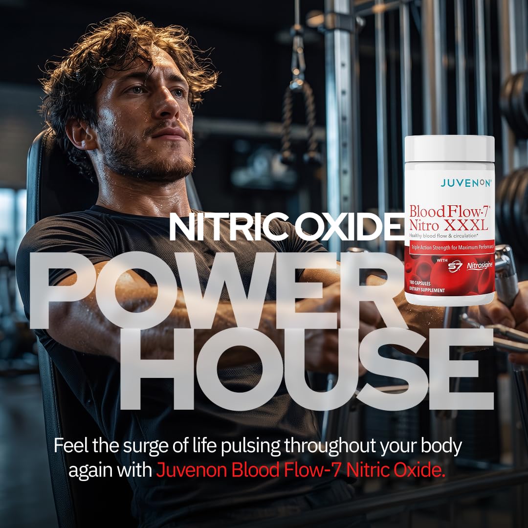 Juvenon BloodFlow-7 XXXL Nitric Oxide Supplements for Men & Women - More Powerful, Longer Lasting Natural Nitric Oxide Booster with Nitrosigine® + S7® - Blood Flow & Circulation Support (1-Pack) — Amazon image 6